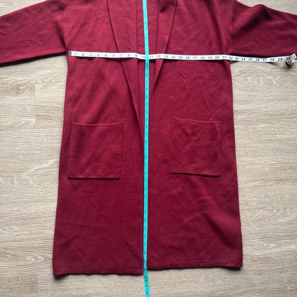 NWOT Tribal Open Front Coatigan with Patch Pockets Bordeaux Size M - Picture 3 of 9